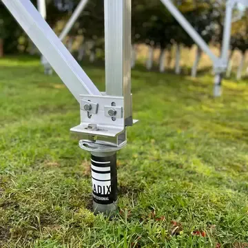 RADIX heavy-duty ground screw testing equipment used to verify load capacity for large-scale industrial foundation projects