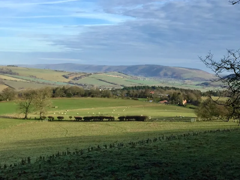 Shropshire landscape showing typical terrain for ground screw installations